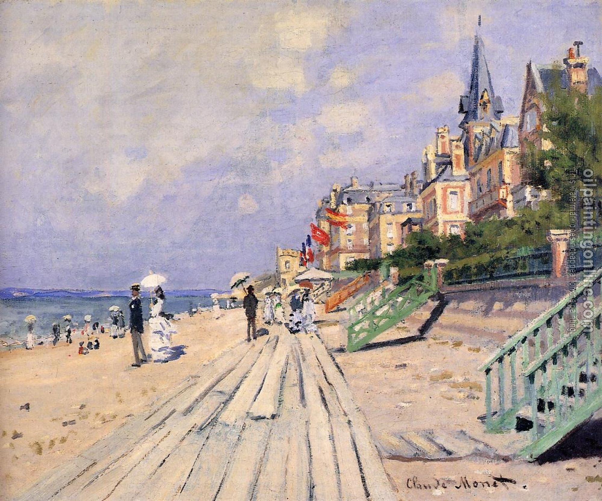 Monet, Claude Oscar - The Boardwalk at Trouville